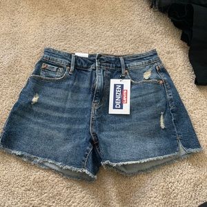Blue denim shorts